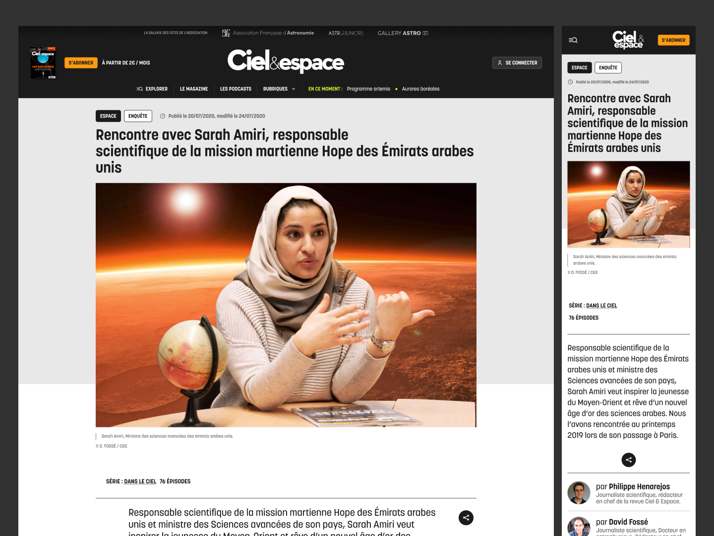 page article Ciel & Espace