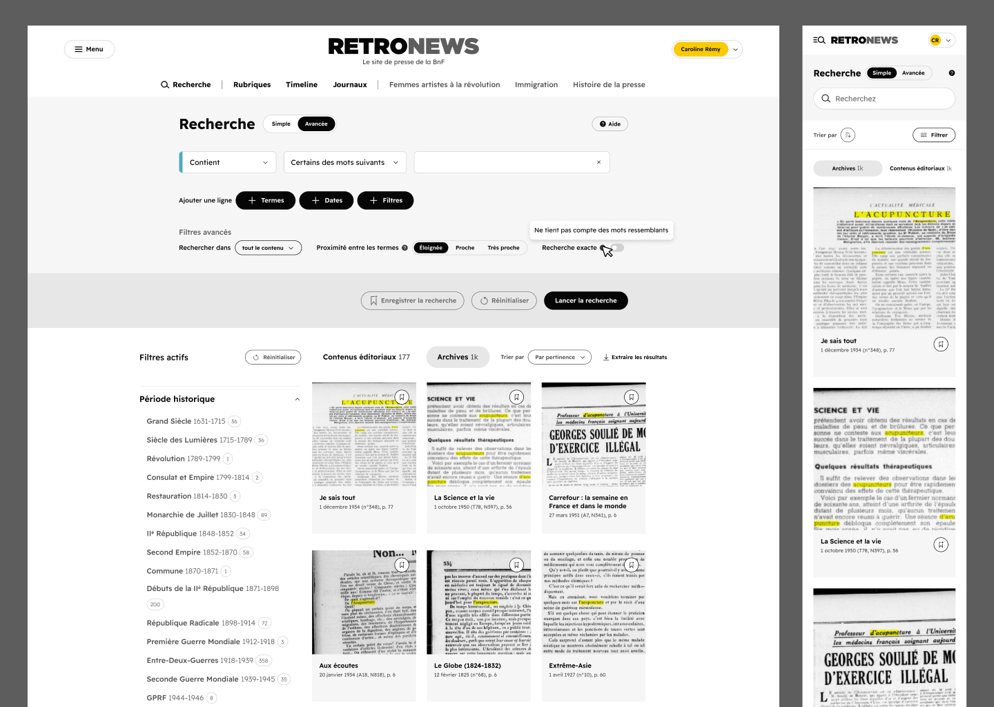 Recherche Retronews 